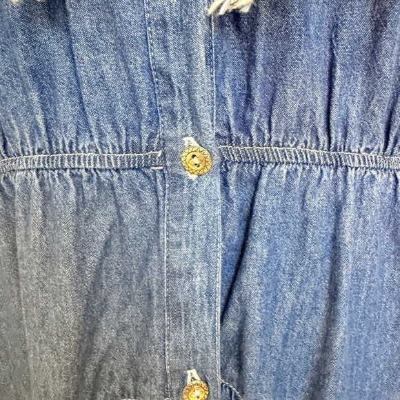 💙 Vintage 90s Western Bedazzled Denim Fringe Dress 💙 - Picture 12 of 13